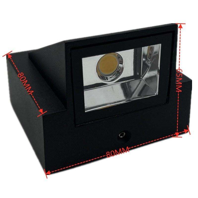 Outdoor Square Waterproof Wall Light, Power: Single K 5W(Warm White)