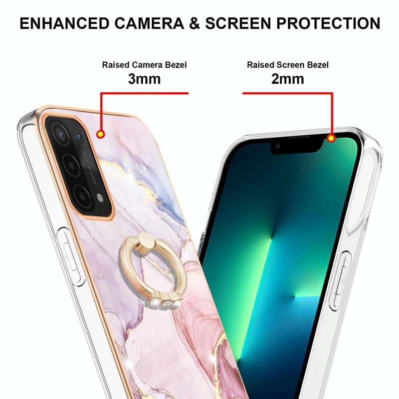 For OPPO A74 5G / A93 5G / A54 5G / A93s 5G Electroplating Marble Pattern IMD TPU Phone Case with...