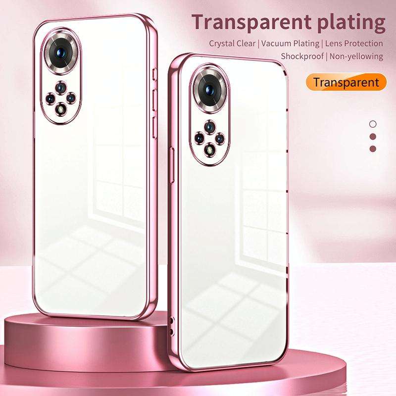 For Honor 50 / Huawei nova 9 Transparent Plating Fine Hole Phone Case(Black)