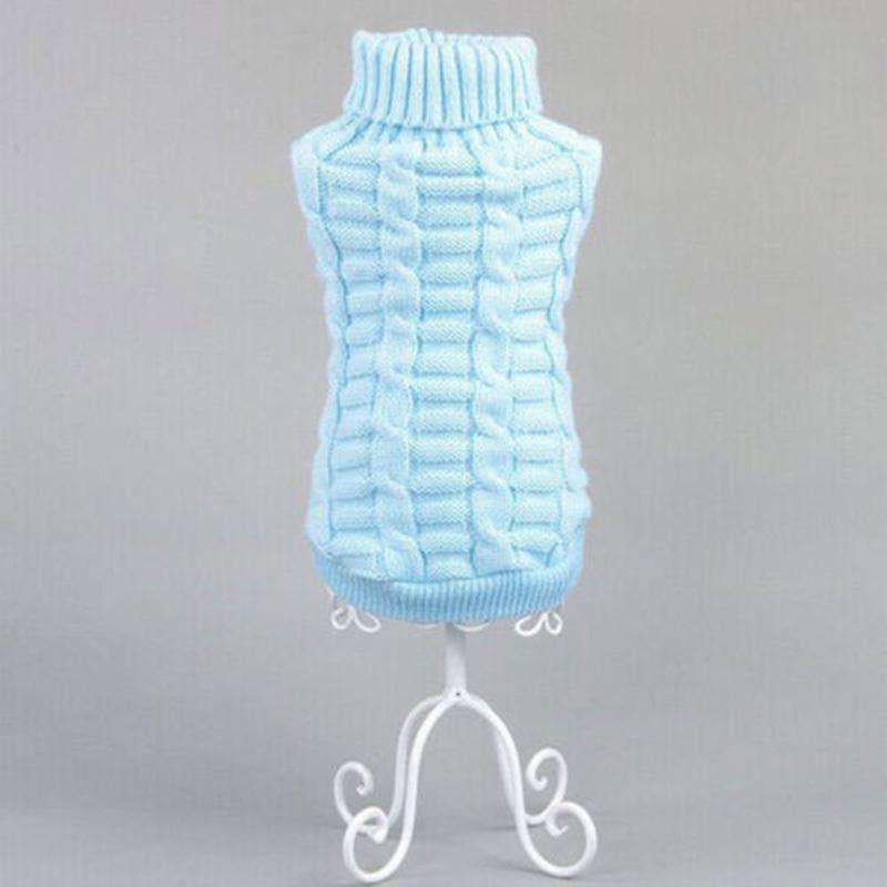 High-elastic Solid Color Dog Sweater Teddy Dog Clothes, Size:M(Blue)