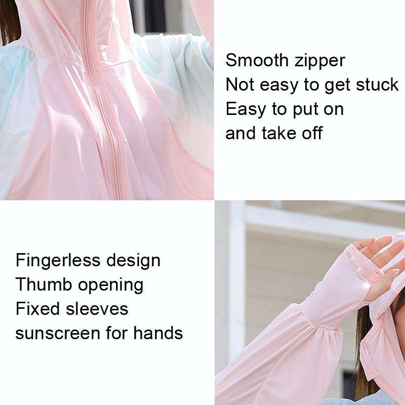 Women Short Shawl Hooded Breathable Sun Protection Clothes Outdoor, Size: One Size(Colorblock Green)