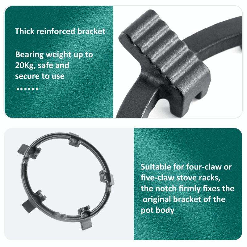 Gas Stove Anti-Slip Rack Cast Iron Anti-Slip Wok Support Ring(Black)