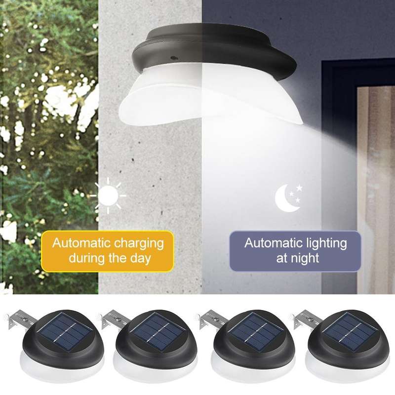 Punch-free Flying Saucer Solar Lamp Outdoor Garden Decoration Wall Lamp(Black Shell Warm Light)