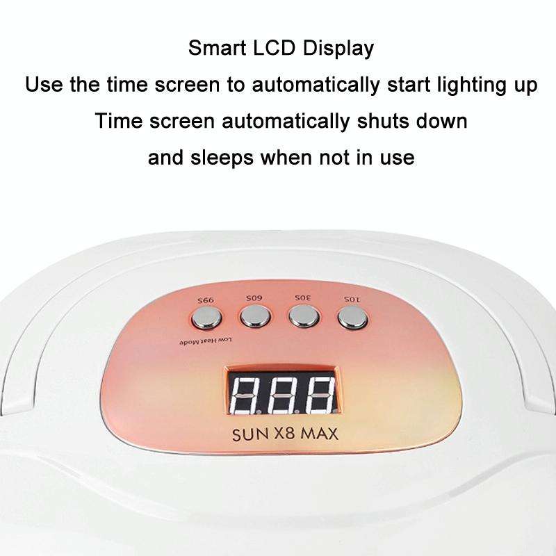 Sun X8 Max 150W Dual Light Source UV Nail Lamp LED Phototherapy Machine(EU Plug)