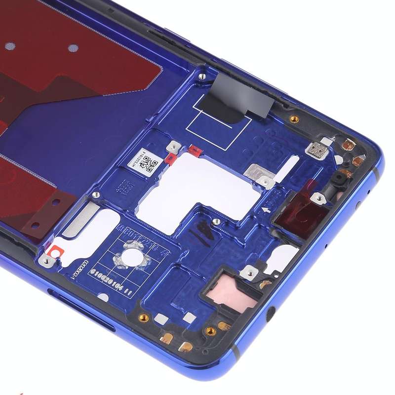Front Housing LCD Frame Bezel Plate with Side Keys for Huawei Mate 20(Twilight Blue)