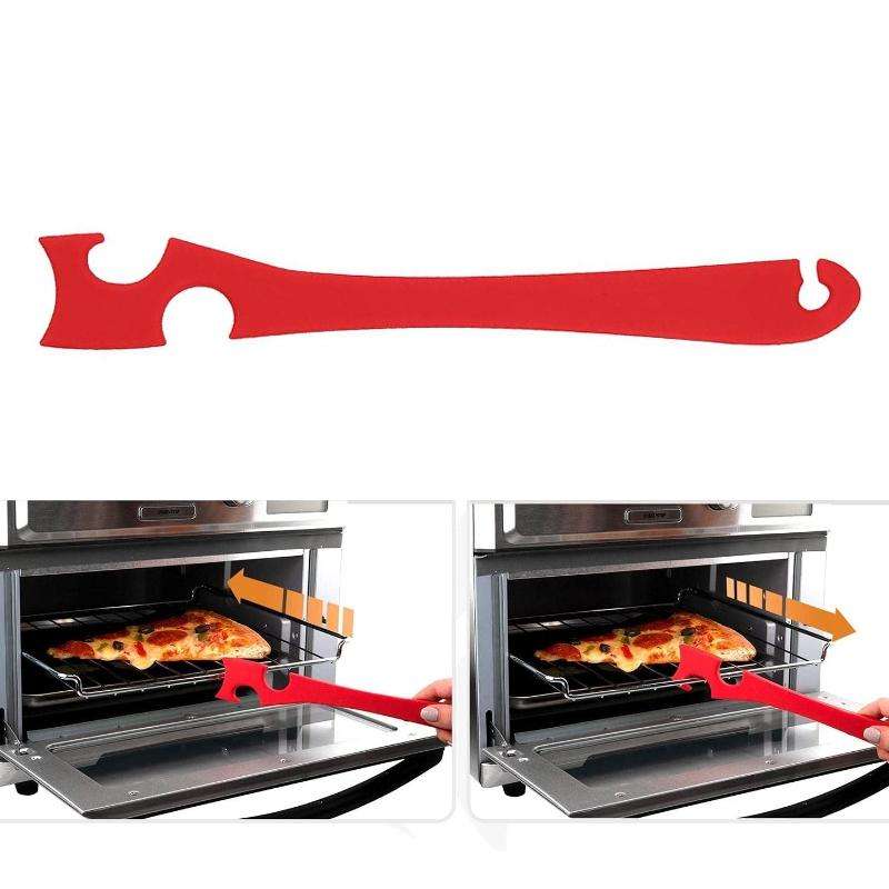 Kitchen Silicone Oven Rack Air Fryer Push Pull Tool with Longer Handle Large 28 x 3.8cm