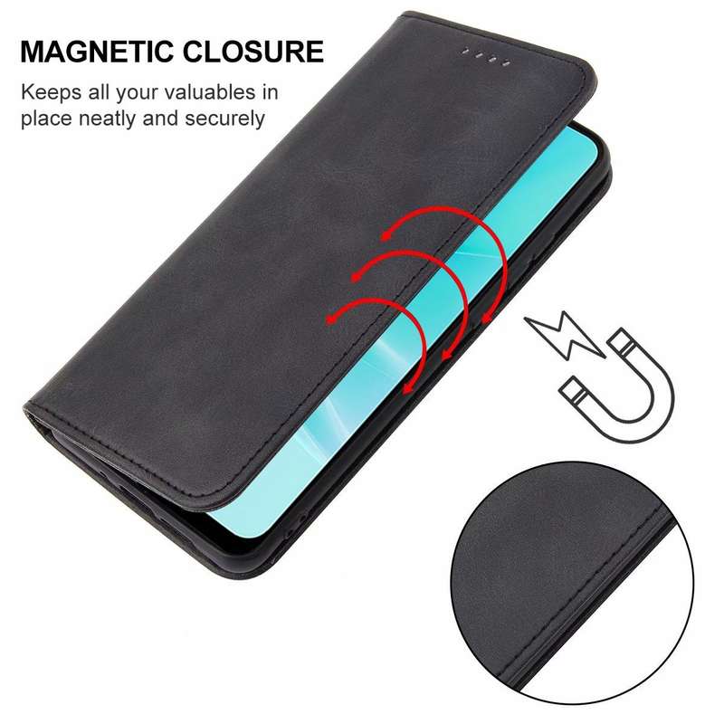For OPPO A57 4G Magnetic Closure Leather Phone Case(Black)