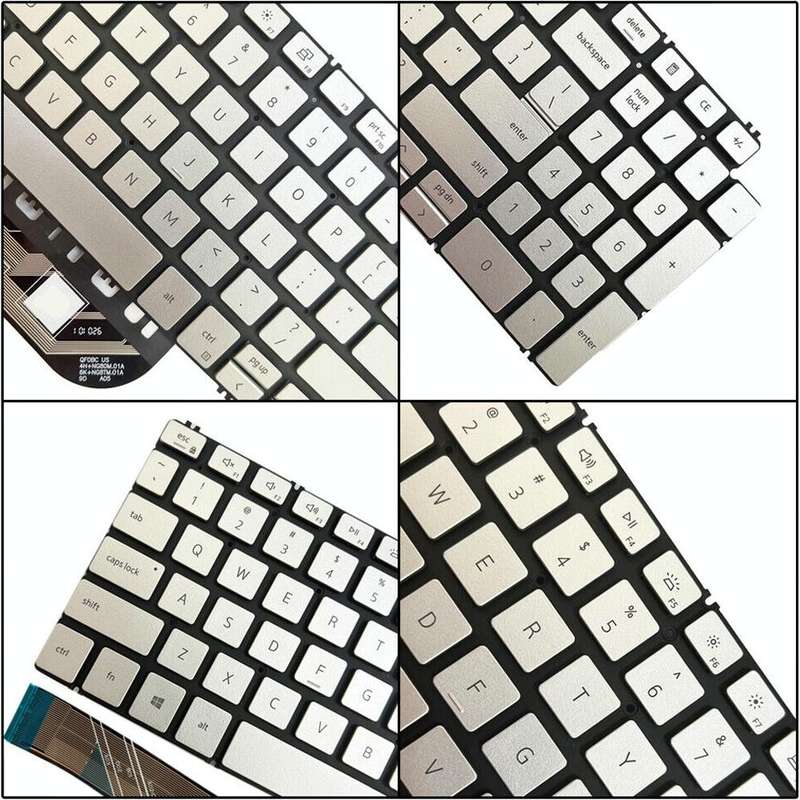 For Dell Inspiron 15 7590 / 7791 / 5584 US Version Backlight Laptop Keyboard(Silver)