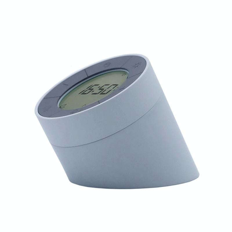 Simple Home Creative Multi-function Charging Stepless Dimming Alarm Clock Night Light(Gray)
