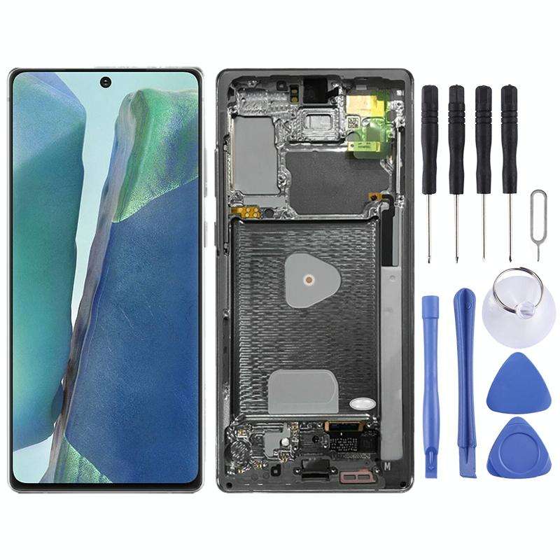 Original LCD Screen for Samsung Galaxy Note20 4G SM-N980 Digitizer Full Assembly With Frame (Silver)