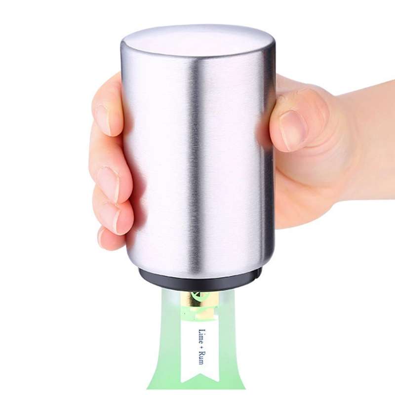 Magnetic Automatic Beer Bottle Cap Opener Stainless Steel Push Down Beer Opener Kitchen Gadgets, ...
