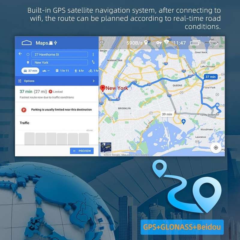For Ford Transit 7 inch Android Navigation Machine Supports WiFi / GPS / RDS, Specification:2GB+3...