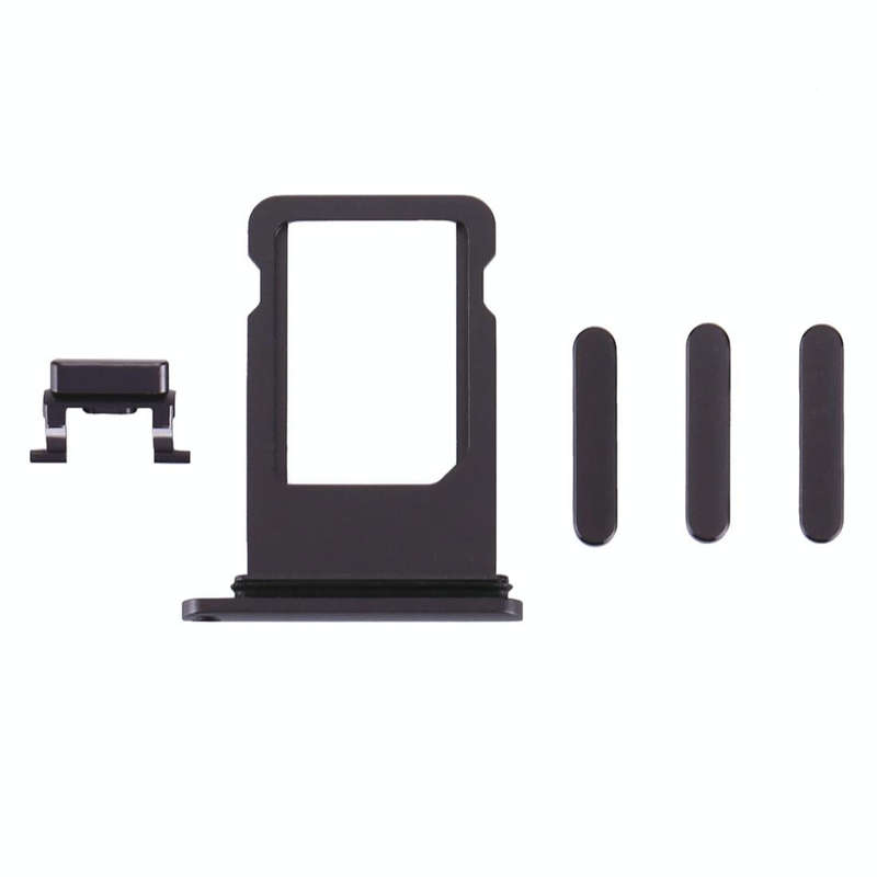 Card Tray + Volume Control Key + Power Button + Mute Switch Vibrator Key for iPhone 8 (Grey)