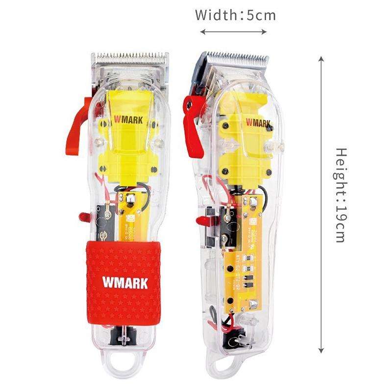 WMARK Transparent Hair Clipper With Non-slip Sleeve Rechargeable Clipper, EU Plug(108B)