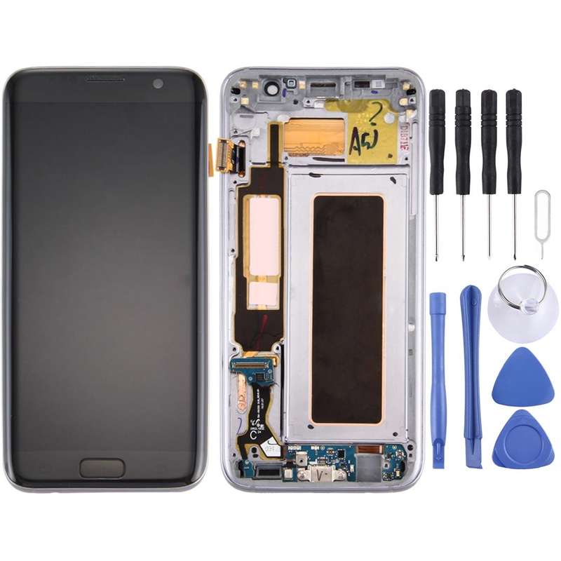 Original LCD Screen and Digitizer Full Assembly with Frame & Charging Port Board & Volume Button ...