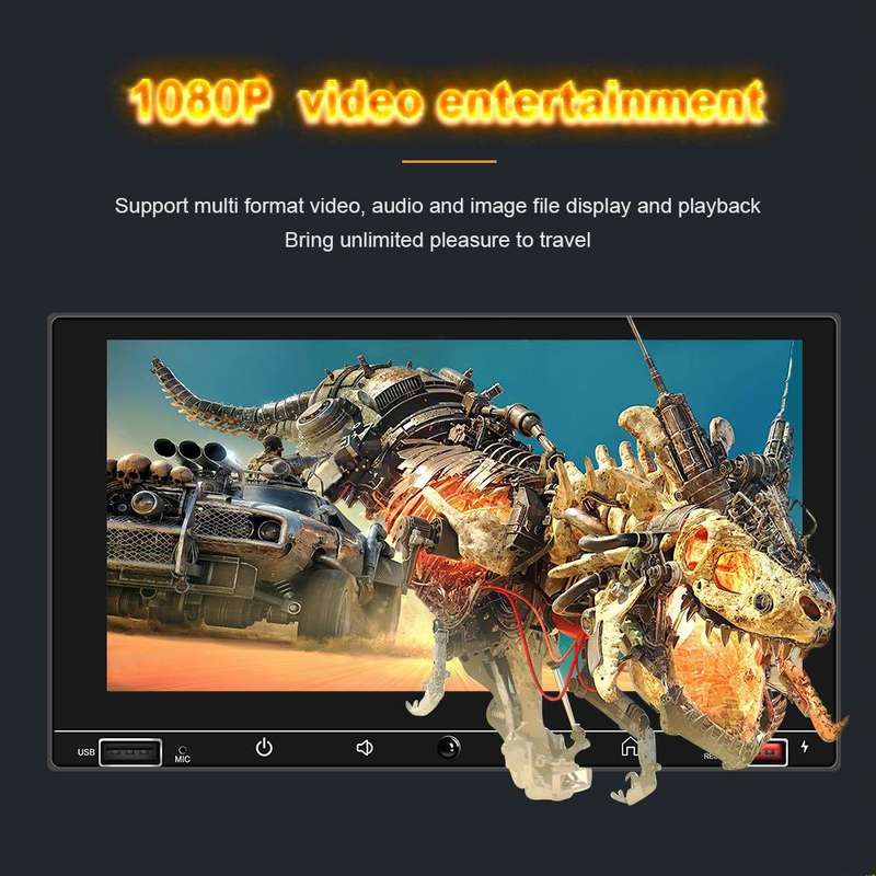 A2916 7 inch Dual-spindle Universal MP5 Car Carplay MP4 Player, Style: Standard+12 Light Camera