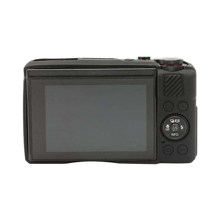 For Canon PowerShot G7 X Mark II / G7X2 Soft Silicone Protective Case with Lens Cover(Black)