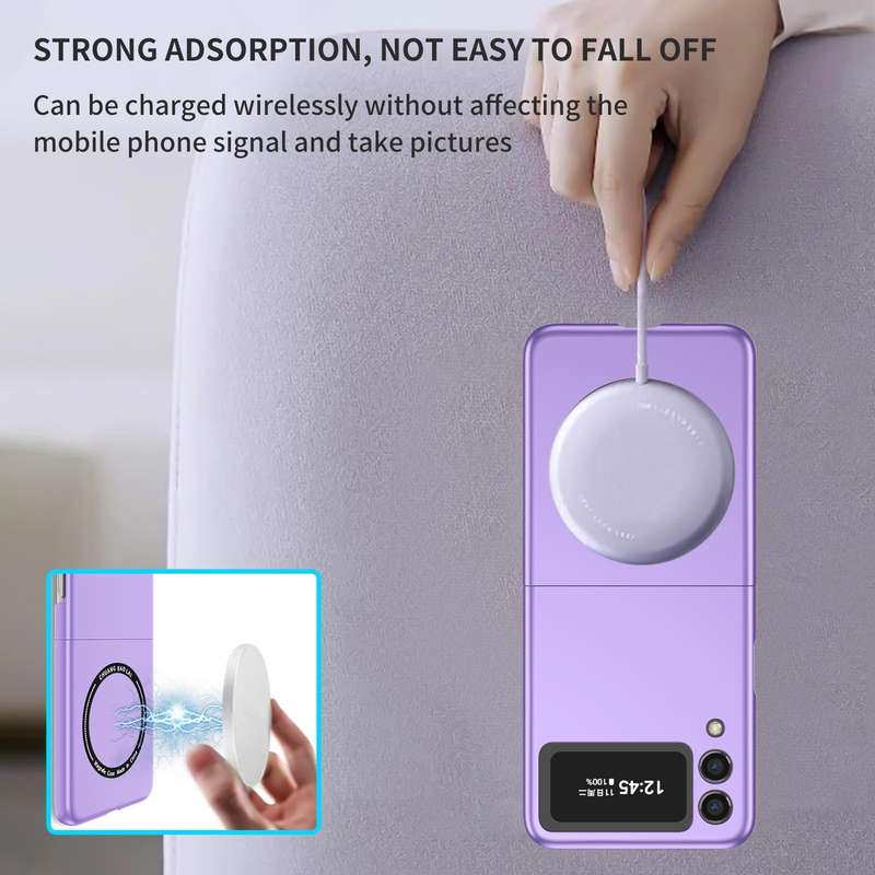 For Samsung Galaxy Z Flip3 5G Magsafe Magnetic Folding PC Phone Case(Purple)