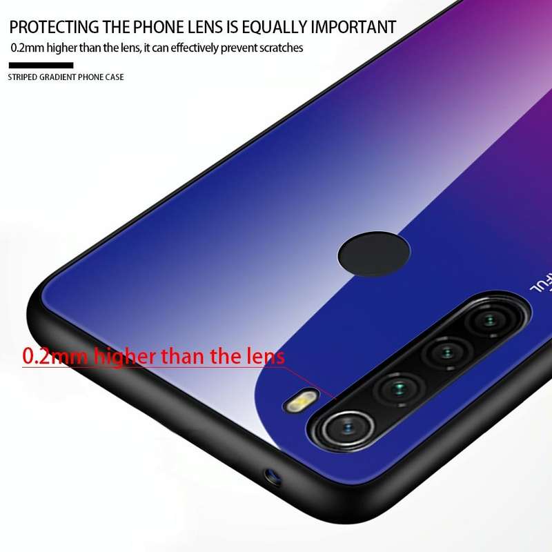 For Xiaomi Redmi Note 8 Gradient Color Glass Case(Pink)