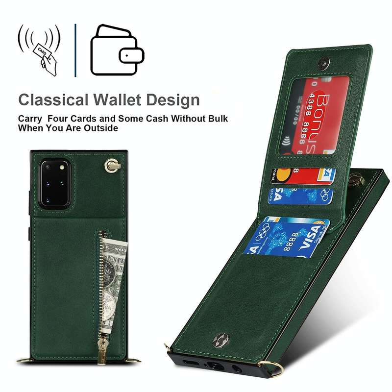 For Samsung Galaxy S20 Cross-body Zipper Square TPU+PU Back Cover Case with Holder & Card Slots &...