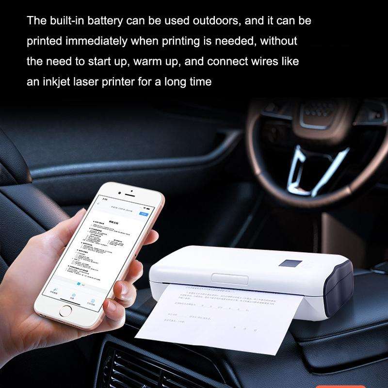 Home Small Phone Office Wireless Wrong Question Paper Student Portable Thermal Printer, Style: Bl...