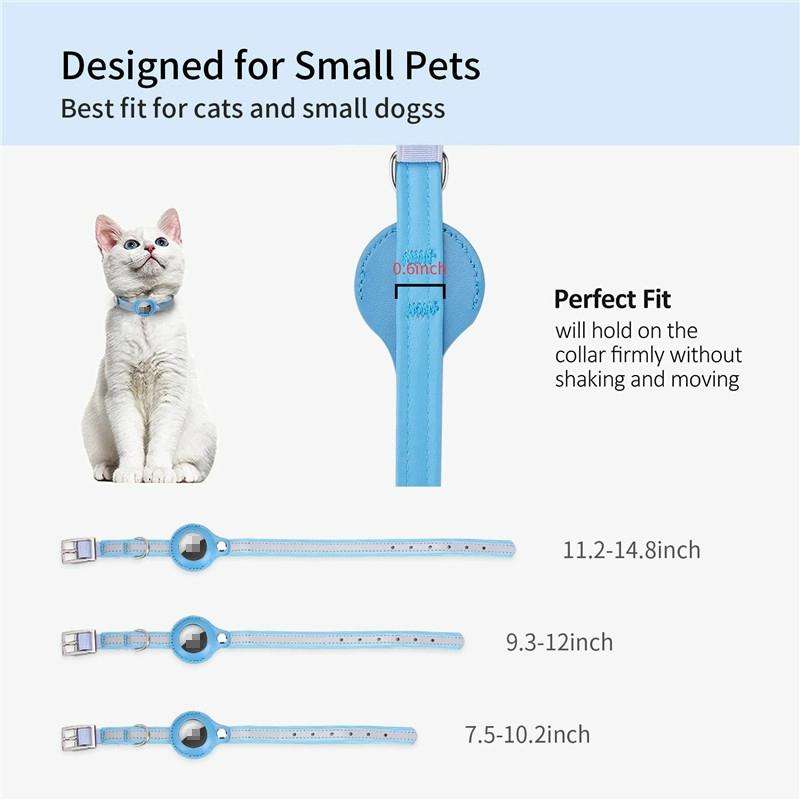 For Airtag Tracker Protective Cover Pet PU Collar, Specification: S(Purple)