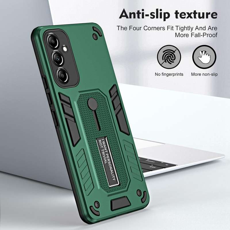For Samsung Galaxy A24 4G Variety Brave Armor Finger Loop Holder Phone Case(Green)