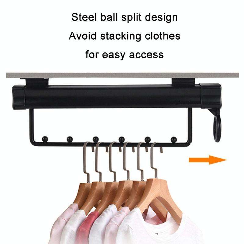 Y02 Extendable 16 inches Wardrobe Hardware Push-Pull Hanging Rod Clothes Rail