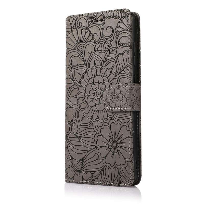 For Samsung Galaxy S20+ Skin Feel Embossed Sunflower Horizontal Flip Leather Case with Holder & C...