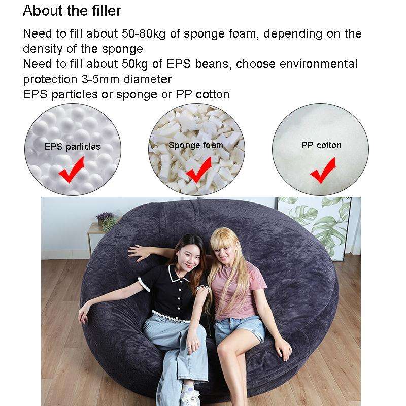 130x60cm Cloth Cover Lazy Sofa Bean Bag Living Room Simple Sofa Tatami Fabric Cover Without Fille...