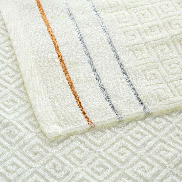 3 PCS Plaid Cotton Towel Bath Set(Dark Gray)
