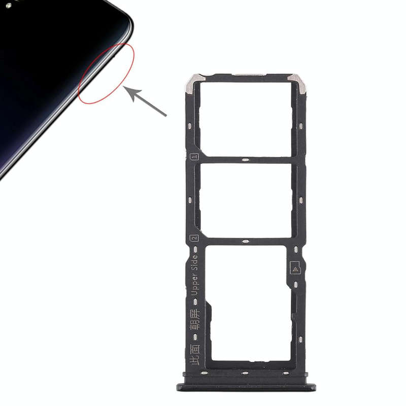 For Vivo Y97 2 x SIM Card Tray + Micro SD Card Tray (Black)
