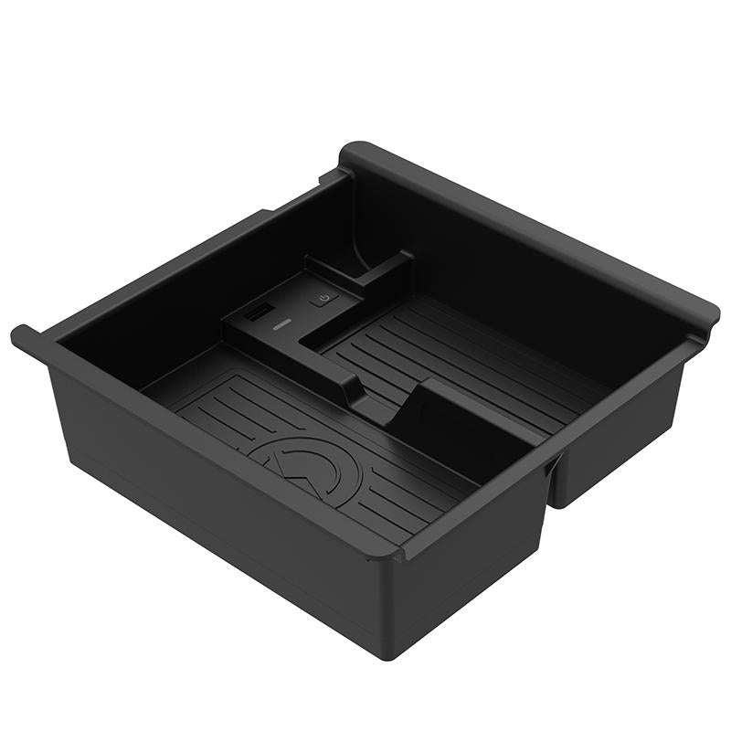Multi-function Car Wireless Charger Rack Storage Box for Toyota Tacoma 2016-2021, Left Driving(Bl...