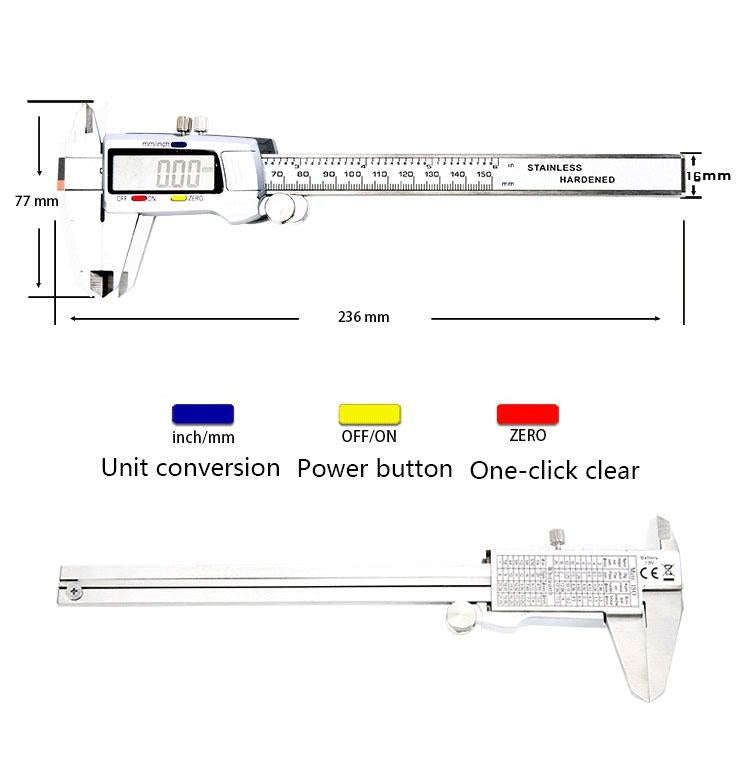 JS-04 Stainless Steel Electronic Digital Caliper, Specification: 0-150mm