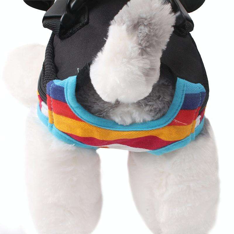 Traveling Portable Pet Chest Backpack Pet Carrier Bag, Size:M(Rainbow striped)