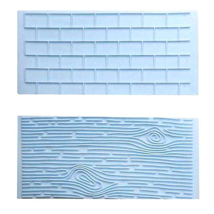 2 PCS Bark Wood Grain Fondant Printing Embossing Mold Biscuit Baking Mold Tool(Bark)