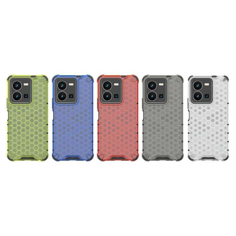 For vivo Y35 4G Global/Y22s 4G Global Honeycomb Phone Case(Black)