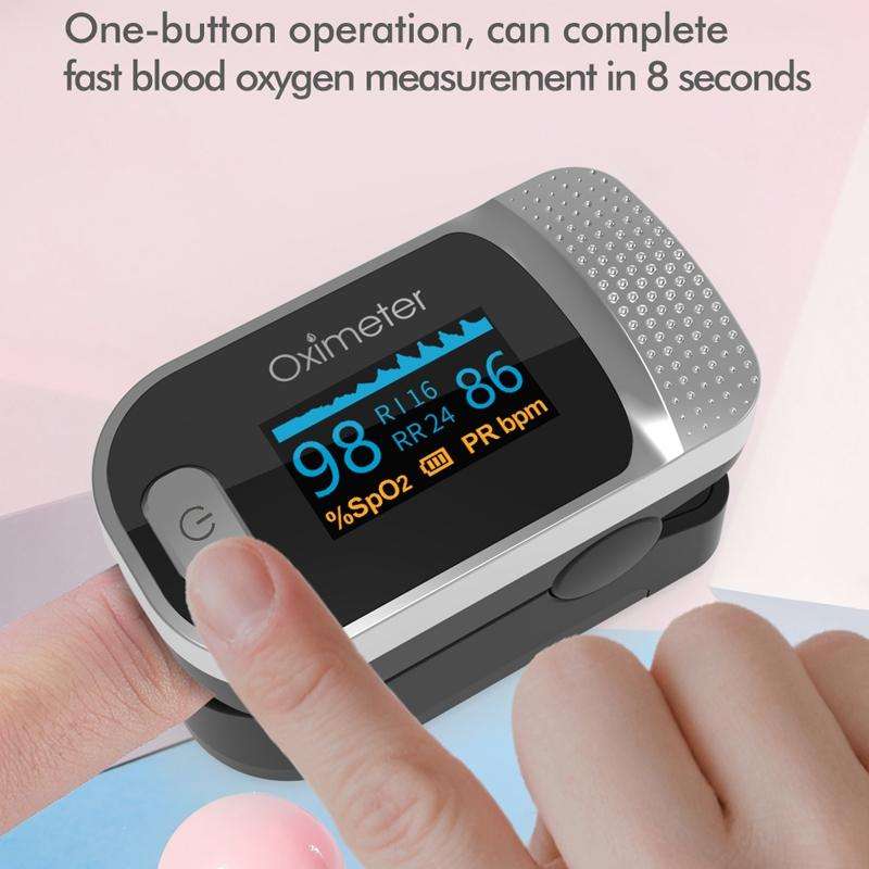 JZ-134R Finger Clip Oximeter Pulse Oximetry Monitor(White Silver)