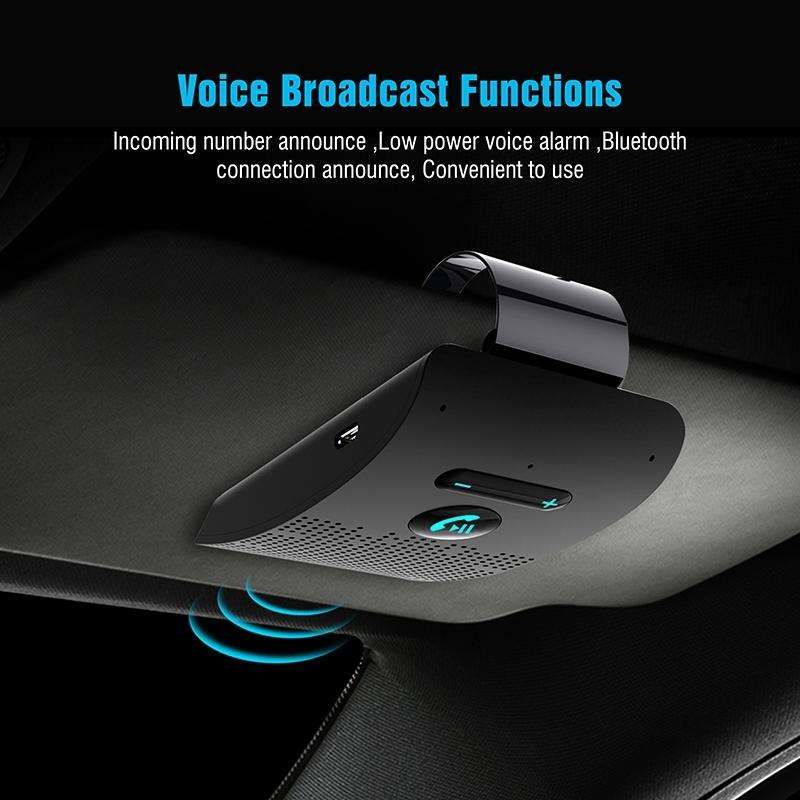 SP09 Multipoint Wireless Bluetooth V4.2 Handsfree Car Kit Speaker Speakerphone, Support Voice Rea...