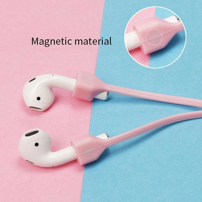 For AirPods Pro 2 Bluetooth Headset Anti-lost Rope Magnetic Silicone Lanyard(Black)