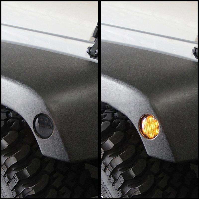 2 PCS 8W DC 12V Car SUV Refit LEDWheel Eyebrow Turn Signal for Jeep Wrangler JK 07-17, Specificat...