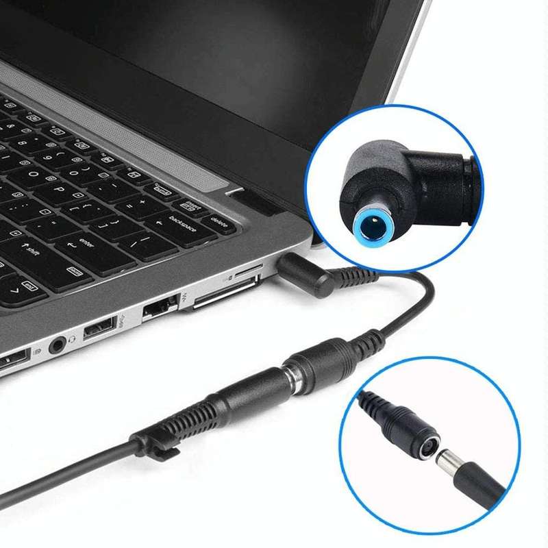 4.5 x 3.0mm Bent Male to 5.5 x 2.1mm Female Interfaces Power Adapter Cable for Laptop Notebook, L...