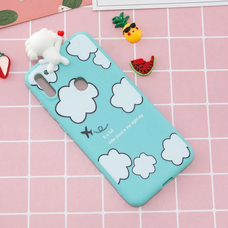 For Galaxy A11 Shockproof Cartoon TPU Protective Case(Clouds)