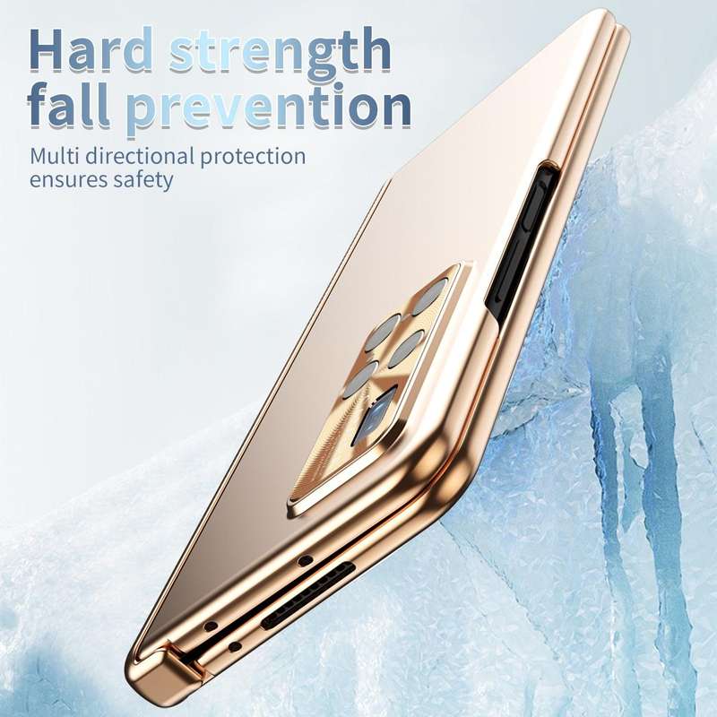 For Huawei Mate X2 Electroplating Hinged Folding Phone Case with S Pen Fold Edtion(Gold)