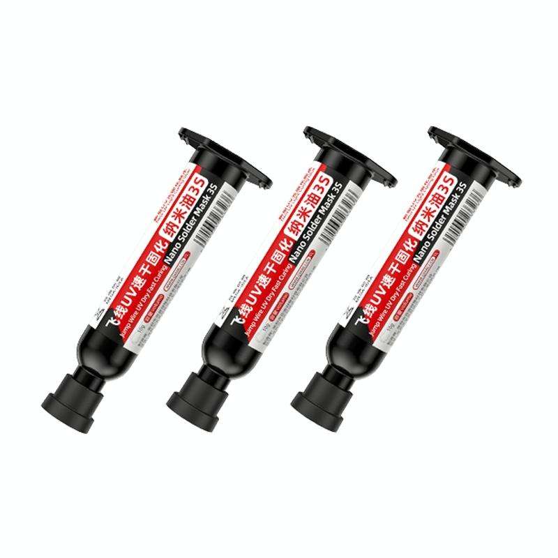 3pcs Qianli MEGA-IDEA Nano Solder Mask 3S Jump Wire UV Dry Fast Curing Glue