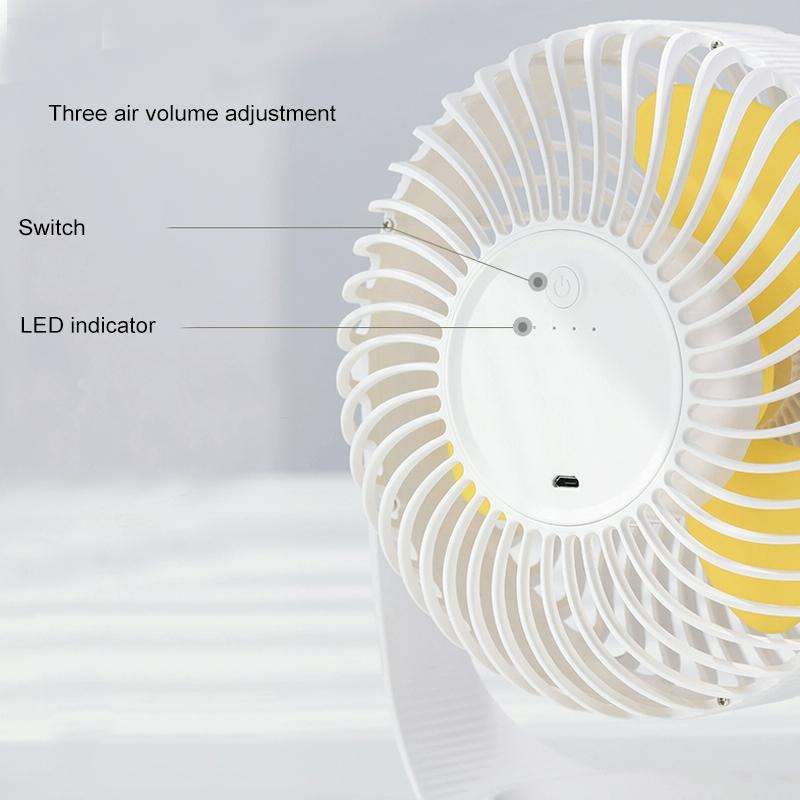 F12 Portable Rotatable USB Charging Stripe Desktop Fan with 3 Speed Control (Pink)