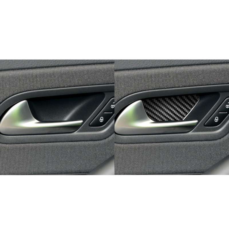 2 PCS / Set Carbon Fiber Car Inner Door Bowl Decorative Sticker for Volkswagen Scirocco 2009-2016...