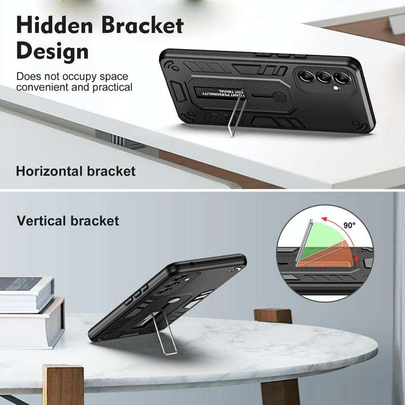 For Samsung Galaxy A24 4G Variety Brave Armor Finger Loop Holder Phone Case(Black)