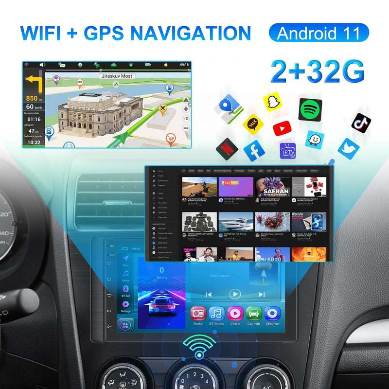 A3194 7 Inch Android 11 Central Control Carplay 2+32G Car Large Screen Navigation Reversing Video...