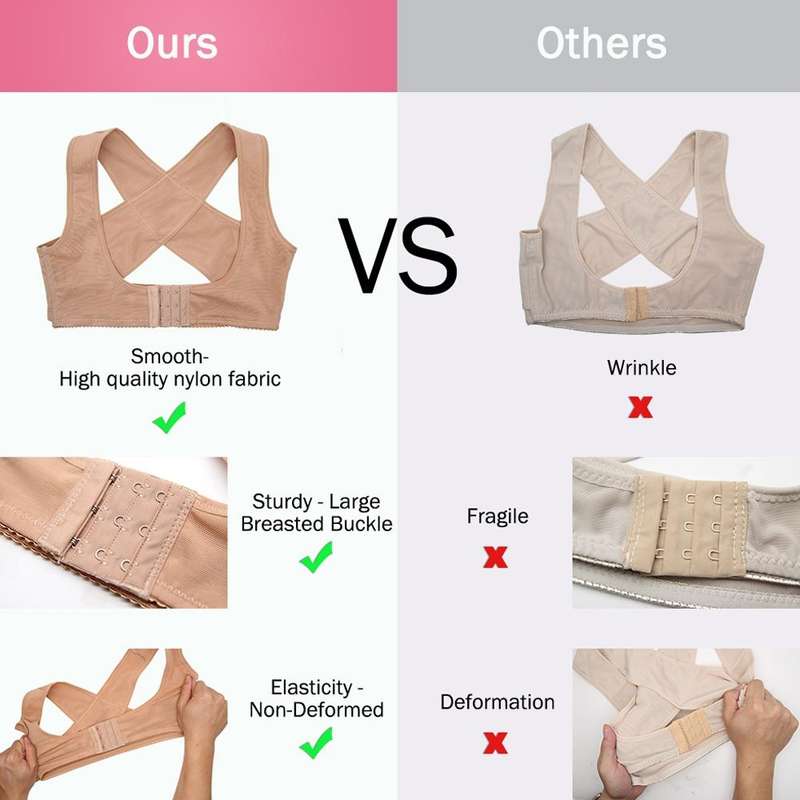 Women Ultrathin Kyphosis Correction Shoulder Support Tight-fitting Orthopedic Belt, Size:XL(Flesh...